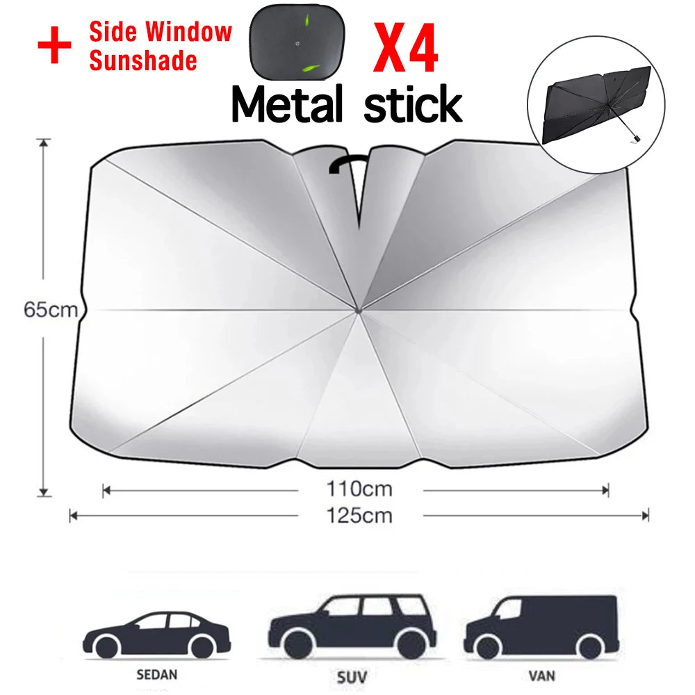 Car Sunshade Windshield Window Umbrella Foldable Sun Shade Front Cover Block Heat Portable Protector Parasol Auto Model Shades