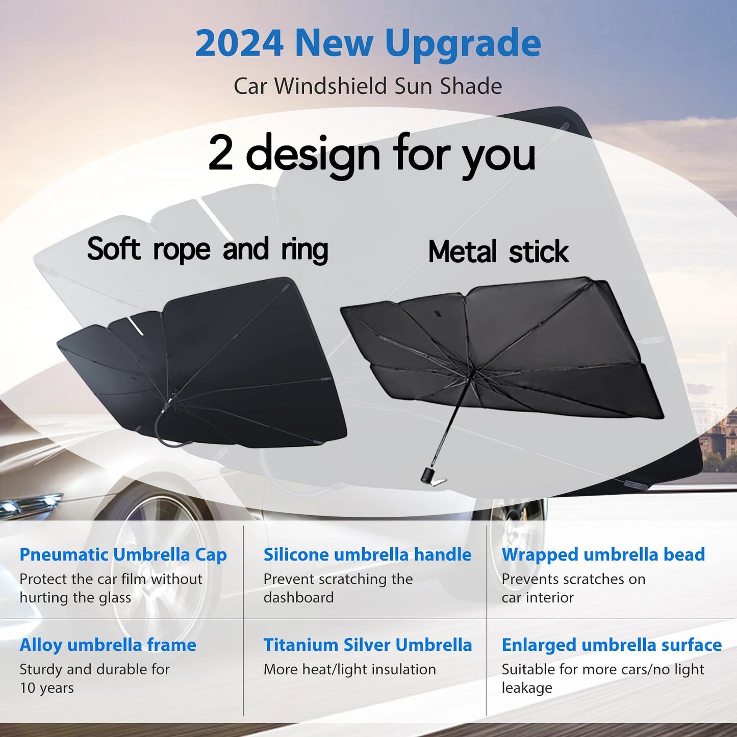 Car Sunshade Windshield Window Umbrella Foldable Sun Shade Front Cover Block Heat Portable Protector Parasol Auto Model Shades