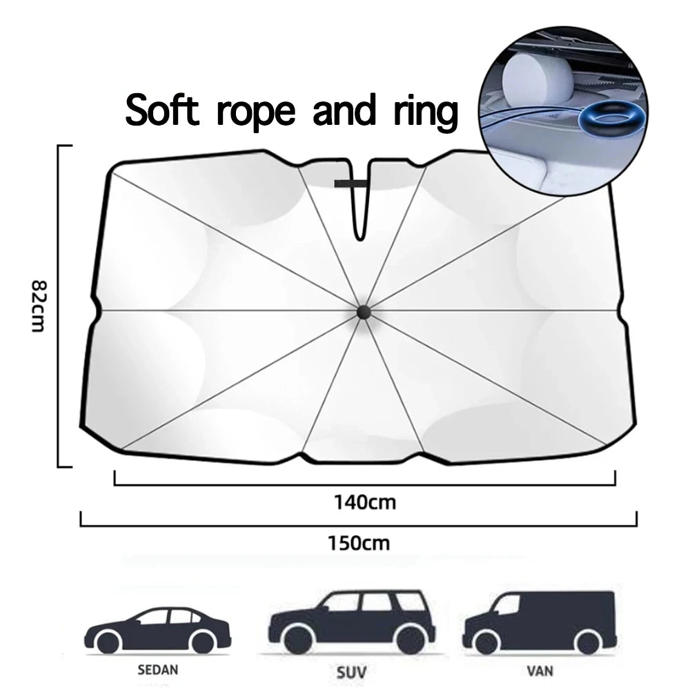 Car Sunshade Windshield Window Umbrella Foldable Sun Shade Front Cover Block Heat Portable Protector Parasol Auto Model Shades