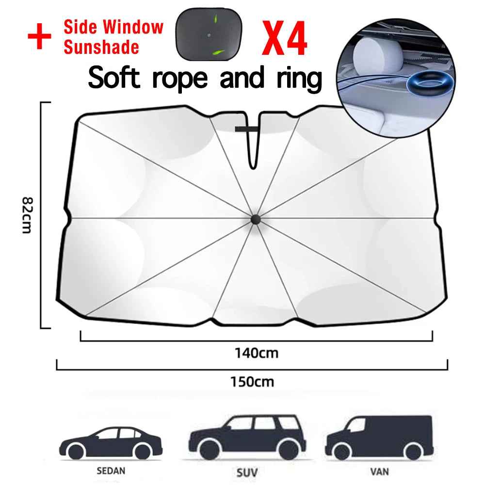 Car Sunshade Windshield Window Umbrella Foldable Sun Shade Front Cover Block Heat Portable Protector Parasol Auto Model Shades