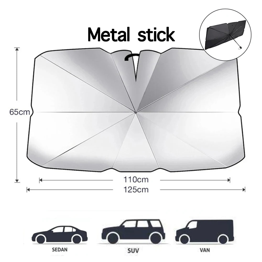 Car Sunshade Windshield Window Umbrella Foldable Sun Shade Front Cover Block Heat Portable Protector Parasol Auto Model Shades