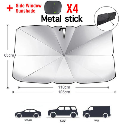 Car Sunshade Windshield Window Umbrella Foldable Sun Shade Front Cover Block Heat Portable Protector Parasol Auto Model Shades