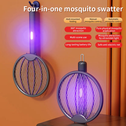 Raquette anti-moustique qui fait 3 en 1, tapette à moustique murale, pliable et lumière anti-moustique